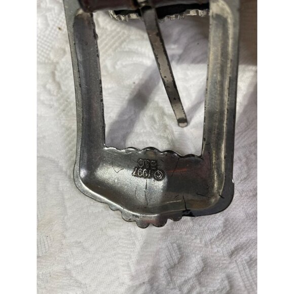 Barse La Fayette Embossed Italian Leather Belt 1997 - Picture 5 of 6